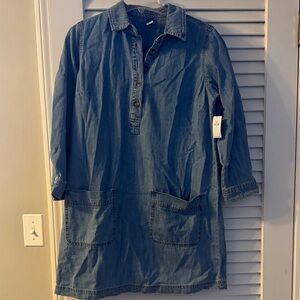 Old Navy Denim Shirt Dress with Pockets NWT medium
